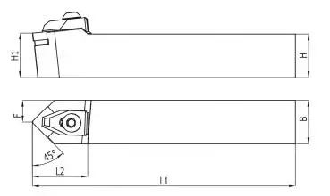25 x 25 SNMG1204 ✓ Drehhalter 45° TSDNN Neutral für SNMG Wendeplatten Klemmdrehhalter