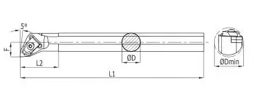 25 mm TWLNR Rechts ✓ Bohrstange 95° mit Klemme für WNMG08 Wendeplatten