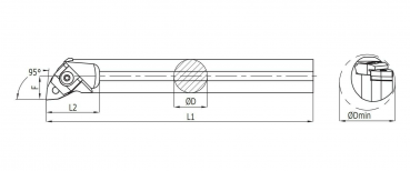 16 x 200 Links für WNMG06 ✓ MWLNR Bohrstange 95° für WNM. Wendeplatten