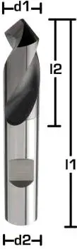 6,0 x 13 x 50 - d2=6 mm ✓ VHM-NC-Anbohrer 120° bis 60 HRC mit Beschichtung, HB Schaft