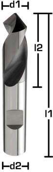 10,0 x 20 x 70 - d2=10 mm ✓ VHM-NC-Anbohrer 120° bis 60 HRC mit Beschichtung, HB Schaft
