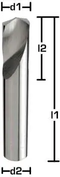 10,0 x 20 x 70 - d2=10 mm ✓ VHM-NC-Anbohrer 142° bis 45 HRC, HA-Schaft