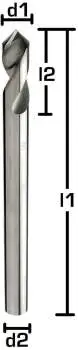 8,0 x 23 x 100 - d2=8 mm ✓ VHM-NC-Anbohrer 90°, überlang, HA-Schaft
