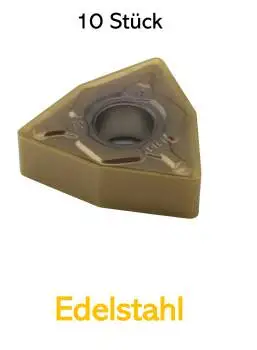 10 x WNMG080408 Wendeplatten für Edelstahl