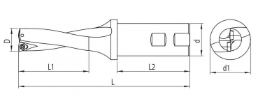 24 x 120 x 196 mm ✓ 5xD Wendeplattenbohrer Vollbohrer mit IK für WCM-Platten