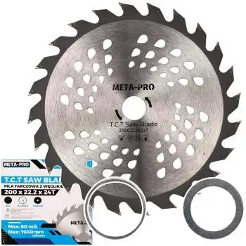 Holzsägeblatt 200 mm 24T Hartmetall für schnellen Grobschnitt