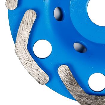 Detailaufnahme der Diamant Schleifscheibe 125 mm mit 10 mm Dicke  robuste Bauweise und hohe Materialstärke