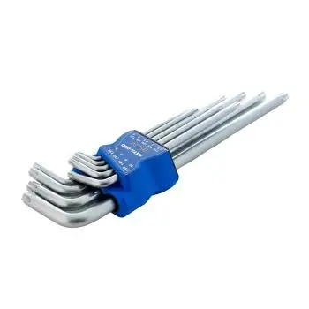 Torx Winkelschlüssel lang Set T10T50 mit Loch CrV Stahl