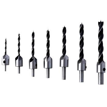 Holzbohrer-Set mit Senke 3 / 4 / 5 / 6 / 7 / 8 / 10 mm 7-Teilig, Holzspiralbohrer Satz