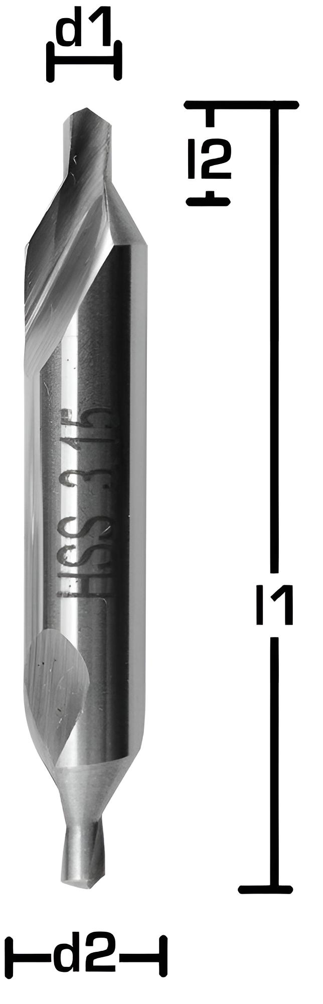LANTRO JS Zentrierbohrer-Set, 6 Stück, 60° HSS, Für Metallbearbeitung – 1 Bis 5 Mm