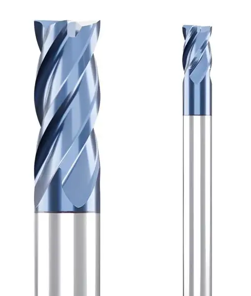 VHM Schaftfräser, Fräser überlang, Z=4, HardPlus-Spezialbeschichtung für Werkstoffe bis 65 HRC