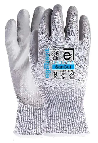 Schnittschutzhandschuhe bzw. Schnittfeste Polyurethan Arbeits- und Montagehandschuhe mit Stahlfasern