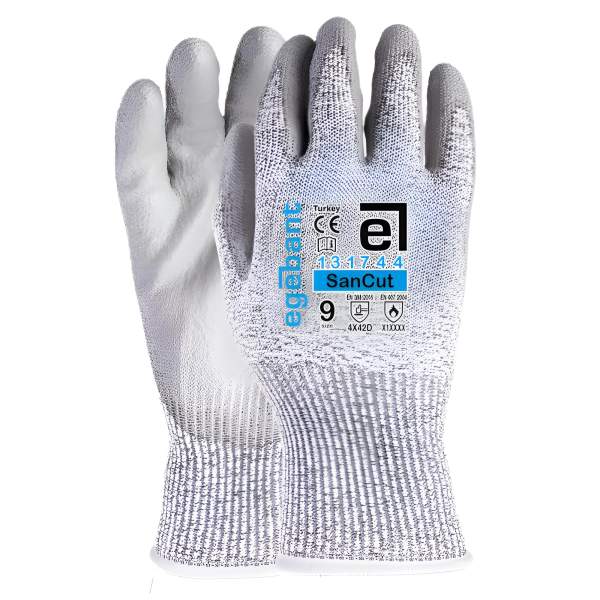 Arbeits- und Montagehandschuhe mit Schnittschutz Polyurethan und Stahlfasern