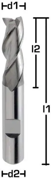 18,0 x 32 x 92 mm, Typ N, d2=16,0 HB, lang - HSSE-Bohrnutenfräser 30°, DIN 327, Z=3, blank