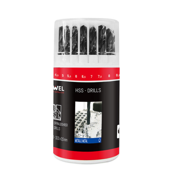 18 teilig HSS Bohrer Satz Metallbohrer Steinbohrer Holzbohrer Rundbox Kombi Set