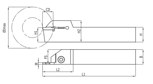 20 x 20 DKT ZCC Rechts ✓ Stechplattenhalter, Stechdrehhalter ZCC Abstechhalter für ZT.2-Wendeplatten 2 mm