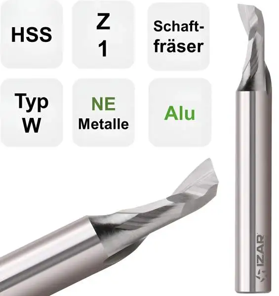 HSS Alu Profilfräser, Alufräser von Izar 4412 Einzahnfräser
