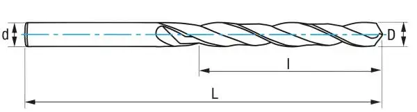 2,0 x 56 x 85 - d2=2 mm ✓ HM Bestückter Spiralbohrer überlang DIN340, Metallbohrer Typ N, VHM Bohrer lang, 118°