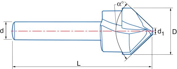 16,0 x 59 mm - d2=8 mm ✓ HM V-Nutenfräser, Abkantfräser, V-Cut Fasenfräser, 135° Fasenfräser mit Spezialgeometrie für Alu-Verbundstoffe 