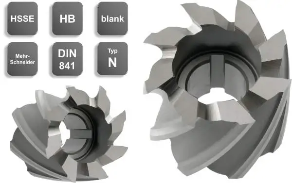 60 x 60 x 27 mm ✓ HSSE-Walzenstirnfräser 30°, DIN841, Z=8, Planfräser, Typ N
