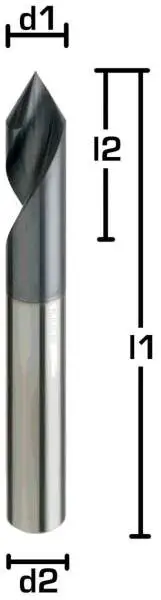 6,0 x 10 x 50 - d2=6 mm ✓ VHM-Gravierfräser 60°, Beschichtet