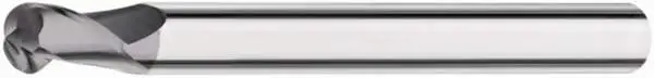 5,0R2,5 x 10 x 75 - d2=5 mm ✓ VHM-Formenbau-Vollradiusfräser 30°, Z=2, Beschichtung, HSC-Fräser bis 65 HRC
