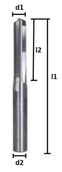 6,0 x 42 x 70 - d2=6 mm ✓ VHM Schaftfräser XL, Holzfräser Z=2, geradegenutet für Holz, MDF, lang