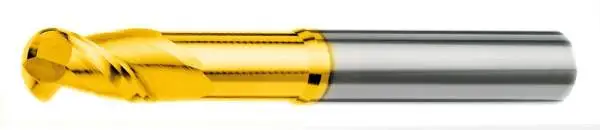 1R0.5 x 2 x 15 x 60 - d2=6 mm ✓ VHM-Alu-Vollradiusfräser 40°, Z=2, Zirkoniumschicht