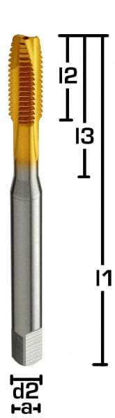 M8 ✓ HSSE Gewindebohrer, Durchgangsloch, DIN371, TIN, 6G, Form B mit Schälanschnitt, Maschinengewindebohrer bis 800 N/mm²