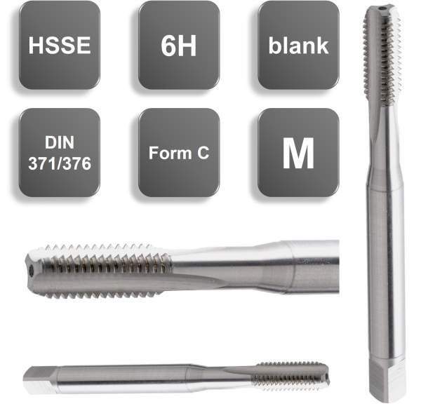 M2,5 ✓ HSSE Maschinengewindebohrer, Gewindebohrer für Durchgangs- und Sackloch, geradegenutet Form C