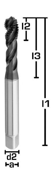 M12 ✓ HSSE Gewindebohrer 40°, Sackloch, DIN 376, Hardlube, 6H, Form C
