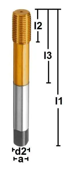 G 1/8" HSSE-Gewindeformer, DIN 5156, TIN, Form C, mit Ölnuten