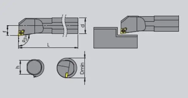 10-16 x 150 mm ✓ Bohrstange SCLCL 95°, Halter Links für CCMT06 / CCGT06-Wendeschneidplatten