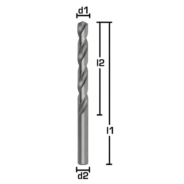 20,0 x 140 x 205 - d2=13 mm ✓ HSS-G Spiralbohrer, Metallbohrer, Stahlbohrer 135° geschliffen mit red. Schaft