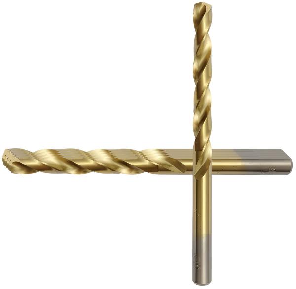 13,0 x 101 x 151 - d2=13 mm ✓ 5 x HSS-TIN Spiralbohrer, Metallbohrer geschliffen, DIN338 Bohrer mit Beschichtung (VPE 5 Stück)