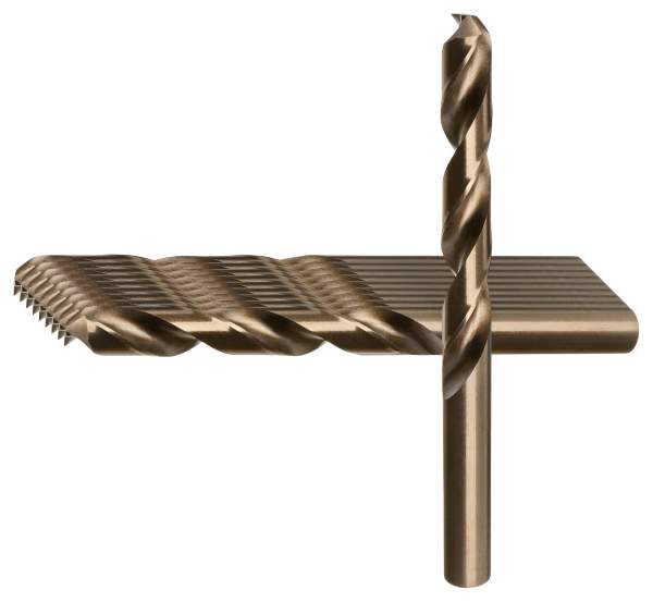 3,8 x 43 x 75, d2=3,8 mm ✓ 10 x HSSE-Spiralbohrer 135°, DIN338, Edelstahlbohrer, Cobaltlegiert (VPE 10 Stück)