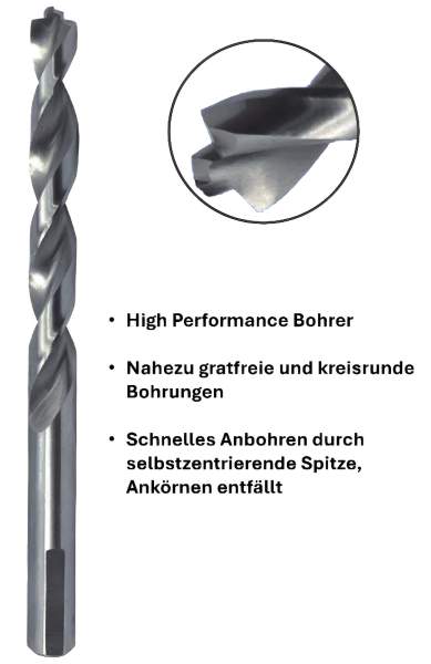 4,5 x 47 x 80 - d2=4,5 mm ✓ 5 x HSS-G Spiralbohrer mit Zentrierspitze, High performance Metallbohrer, Selbstzentrierender Bohrer (VPE 5 Stück)