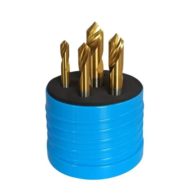 6/8/10/12 mm ✓ HSSE-NC-Anbohrer Satz 90°, TIN, Bohrer Satz im Rundbox