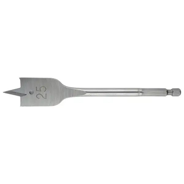 14 mm ✓ Flachfräsbohrer, sandgestrahlt mit Seitenschneider, Holzbohrer mit QickBit (6-Kant) Schaft