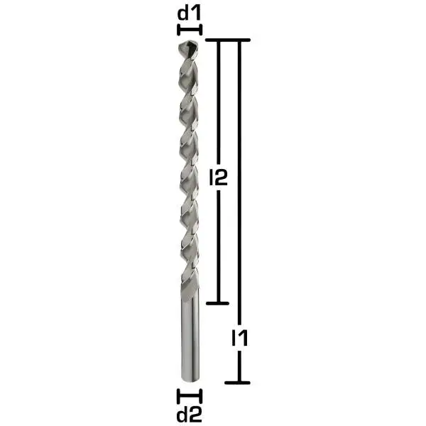 6,0 x 187 x 250, d2=6 mm ✓ HSSE-Spiralbohrer überlang 130°, Metallbohrer, Edelstahlbohrer mit Tieflochspirale Typ LG