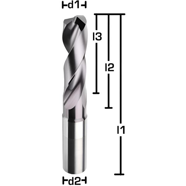 Vollhartmetall Spiralbohrer 3xD mit Beschichtung und 140 Grad Bohrspitze
