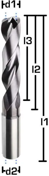 1.00 x 7 x 55 mm, d2=3,0 HA - VHM-Spiralbohrer mit IK, 5xd, für Stahl