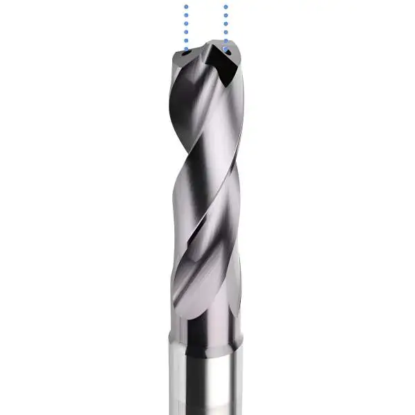 Universal VHM-Bohrer 10,4 mm Bohrdurchmesser 3xD mit Innenkühlung mit - beschichteter Kühlkanalbohrer