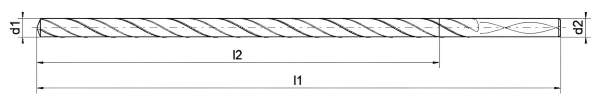 12 x 266 x 315, d2=12 mm ✓ VHM-Tiefloch-Spiralbohrer 20xd mit IK, Kühlkanalbohrer lang mit 135° Spitzenwinkel und Spezialbeschichtung