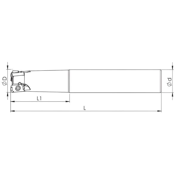 20 x 110 mm ✓ Schaftfräser, High-Feed Wendeplattenfräser, Hochvorschubfräser für LOGU 0303 Z=3 mit IK