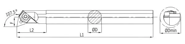 20 x 200 Links ✓ MTQNL Bohrstange 107,5° für TNMG16. Wendeplatten