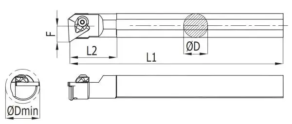 25 x 250 CTUPR ✓ Bohrstange 90°, Rechts für TPKN16-Wendeplatten