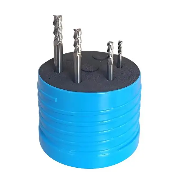 3 / 4 / 5 / 6 mm ✓ VHM Alu-Fräser-Satz, Z=3, Schaftfräser Set mit polierter Nut für NE-Metalle im Rundbox