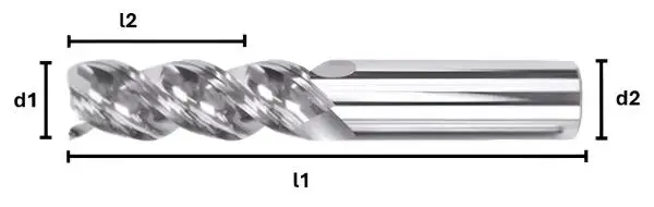 2,0 x 6 x 50 - d2=4 mm ✓ VHM HPC Fräser für Aluminium, Schaftfräser, Alufräser auf hochglanz poliert mit extra scharfen Kanten