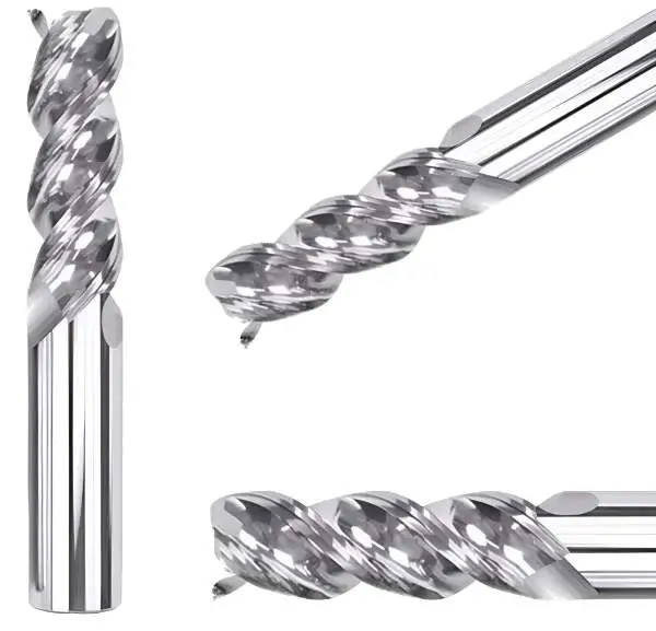 VHM HPC Fräser für Aluminium, Schaftfräser, Alufräser auf hochglanz poliert mit extra scharfen Kanten